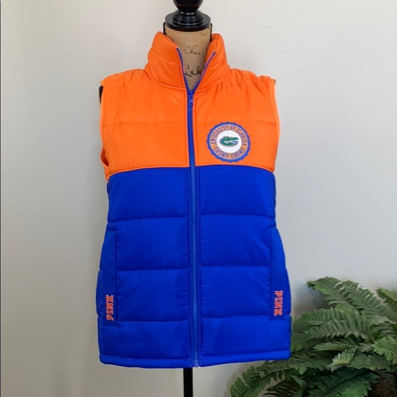 NWOT PINK Victoria’s Secret Florida Gator Puffer Vest - Picture 3 of 12